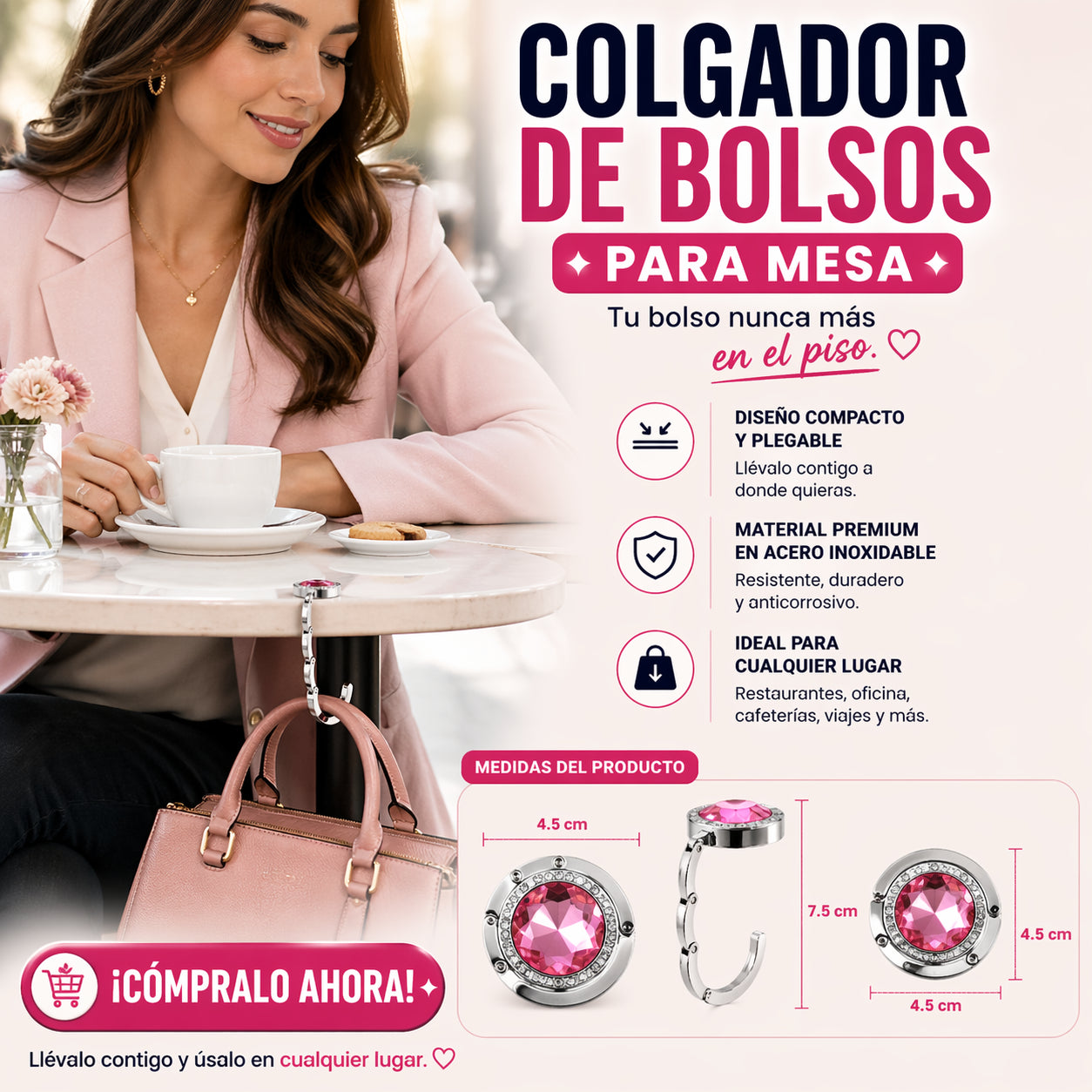 COLGADOR DE BOLSOS PARA MESA