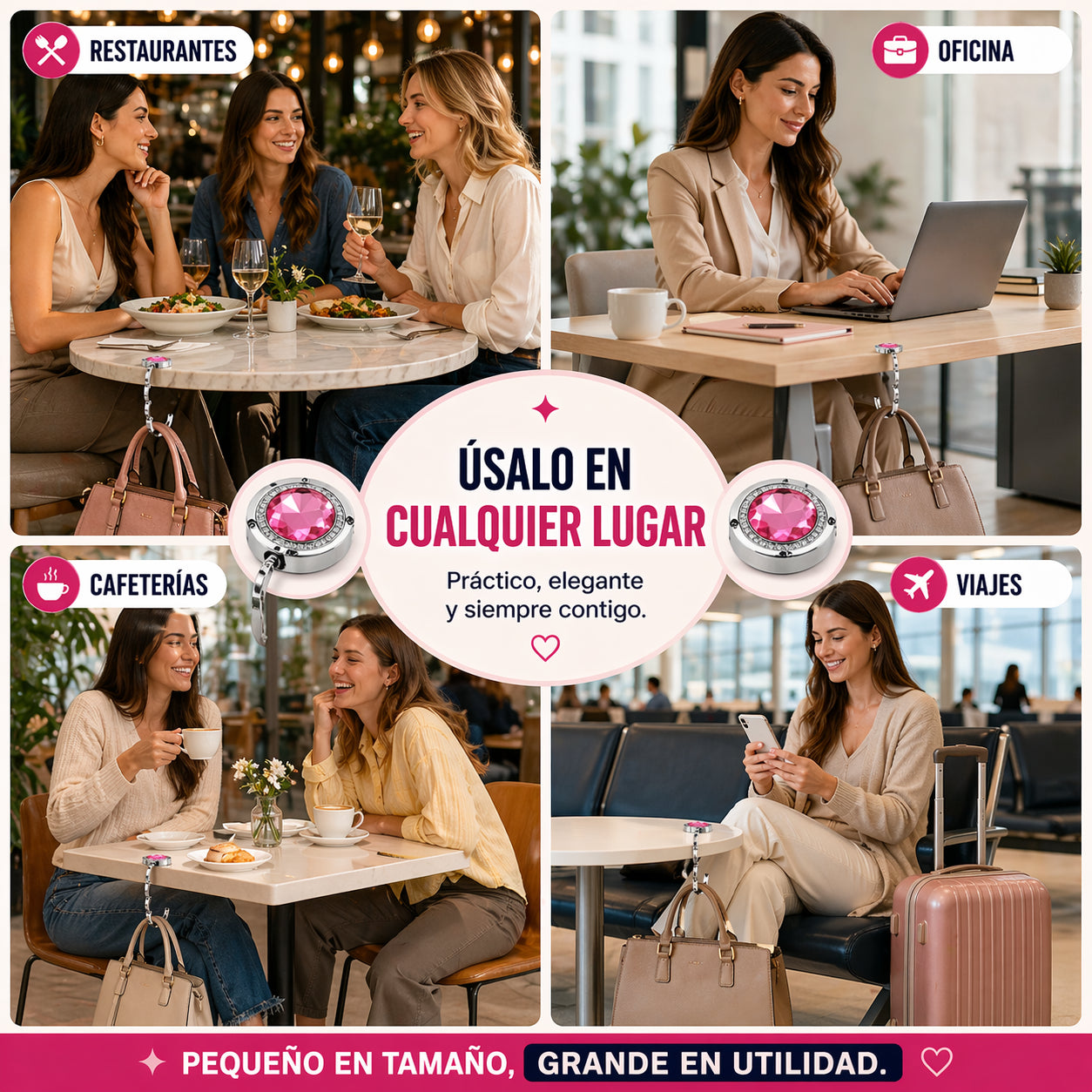 COLGADOR DE BOLSOS PARA MESA