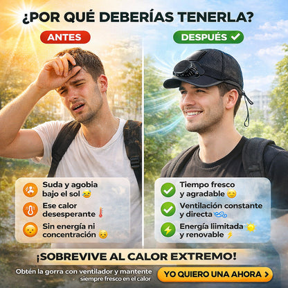 GORRA CON VENTILADOR PARA EXTERIORES