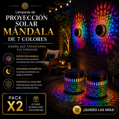 Lamparas de proyección solar Mándala de 7 colores