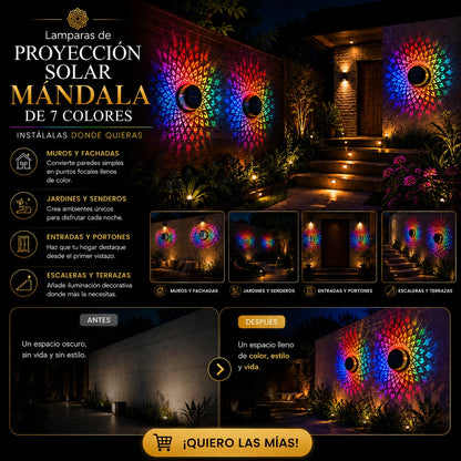 Lamparas de proyección solar Mándala de 7 colores