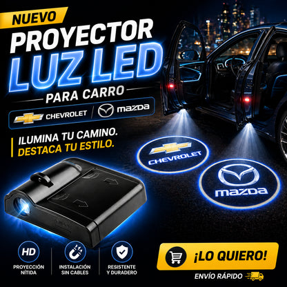 PROYECTOR LUZ LED CARRO CHEVROLET Y MAZDA