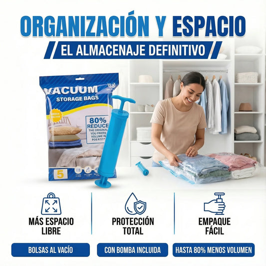 Bolsa al Vacío Reutilizable + Bomba Manual Gratis